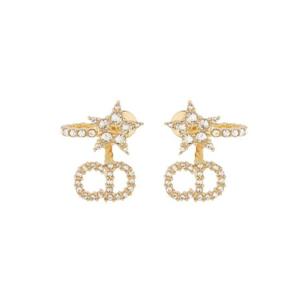 디올 디오레볼루션 이어링 골드 피니쉬 메탈 화이트 레진 펄 화이트 크리스탈 E1169DVORS-D301