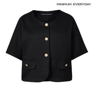 [미니멈][미니멈 에브리데이]골드 버튼 노카라 자켓 (EB2JK013D)