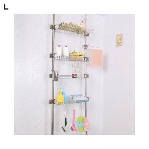 욕실 스텐 봉선반 4단 400 선반 욕실선반 화장실선반 소품선반 수납선반 정리선반 간편조립 욕실용품정리