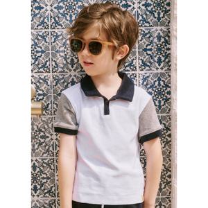 빈 BZ33TS05WT 화이트 네이비 배색 테리 카라티셔츠