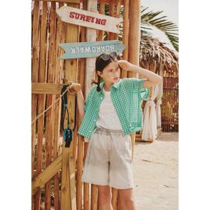 블루테일 AZC4BL01GN 리조트 그린 체크 반팔셔츠