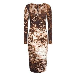 26 SS 로베르토 카발리 아팔루사 프린트 미디 드레스 TKT171LNN08 TP437294422