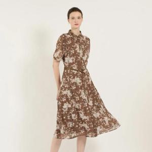 [비씨비지]플라워 프린트 체크 원피스 (B5B4O624)