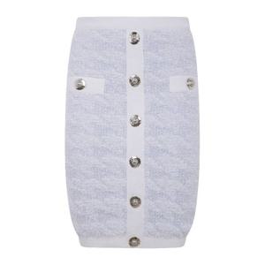 발망 버튼 트위드 니 랭스 스커트 FF1LC016KI72 SOM