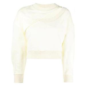 26 SS Alexander McQueen 로고 자수 컷아웃 스웨트셔츠  729894QLABG TP435923481