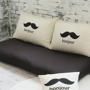 아트박스/러그랜드 봉주르 옥스퍼드면 방석＋쿠션set - 솜포함