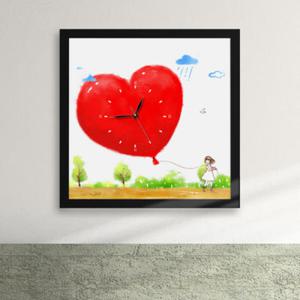 아트박스/꾸밈 iy176-하트 풍선 액자시계_디자인액자시계