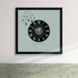 아트박스/꾸밈 cz066-달러와 레코드판 액자벽시계_디자인액자시