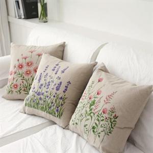아트박스/모모제작소 야생화 북유럽 린넨 쿠션3종 세트45x45 (솜