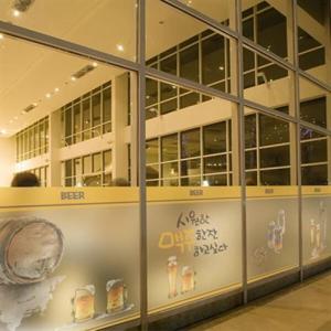 아트박스/낭만창고 dgcn317-맥주한잔-무점착 반투명 창문 시트지