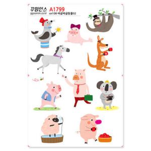 아트박스/꾸밈인스 A1799-꾸밈인스스티커_바글바글동물02