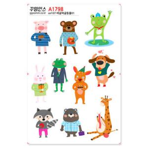 아트박스/꾸밈인스 A1798-꾸밈인스스티커_바글바글동물01