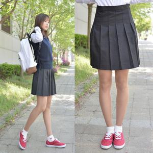 아트박스/두두 교복몰 백합주름치마 차콜 (전체 주름 교복치마)