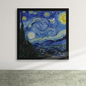 아트박스/꾸밈 pz023-명화01_고흐별이빛나는밤액자벽시계_디자인