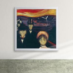 아트박스/꾸밈 pz036-명화14_뭉크_불안액자벽시계_디자인액자시