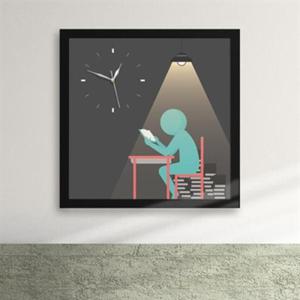 아트박스/꾸밈 iy144-공부합시다02_도서관 액자시계