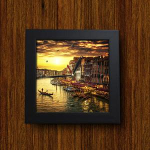 아트박스/꾸밈 cy518-베네치아의노을미니액자벽시계_디자인액자