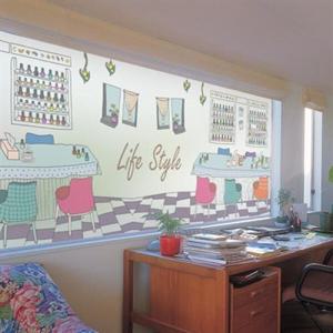 아트박스/낭만창고 dgcn152-네일샵-무점착 반투명 창문 시트지