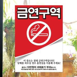 아트박스/뭉키데코 금연스티커_레드페이퍼 금연구역_210×300mm