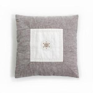 아트박스/홈앳 자수 패치 방석 - 브라운 (커버만)