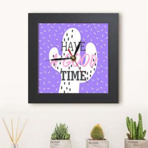 아트박스/꾸밈 cu018-해브어굿타임_선인장_미니액자벽시계