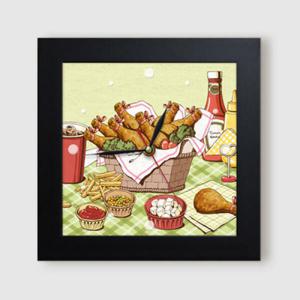 아트박스/꾸밈 it364-푸드일러스트_패스트푸드_미니액자벽시계