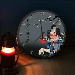아트박스/꾸밈 ng250-LED시계액자35R_일본전통사무라이