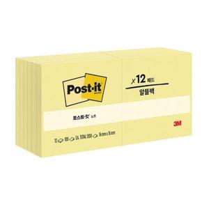 아트박스/오피스큐 3M 포스트잇 강한점착용 노트 654-12SSCY 노