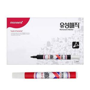 아트박스/오피스큐 모나미 유성매직 적색 12자루 2 0mm