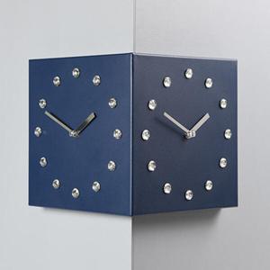 아트박스/마지우 크리스탈코너벽시계 (샌드블루)