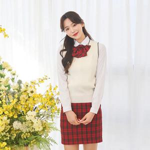 아트박스/교복몰 교복몰 (허리조절)사계절 레드체크 교복치마 교