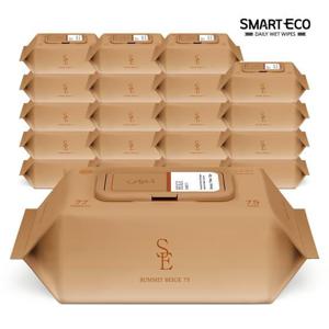 [스마트에코]써밋 베이지 75평량 77매 20팩 캡형 아기물티슈