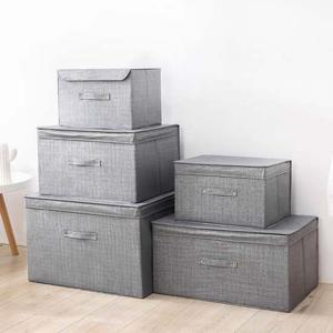 고급 패브릭 정리 수납함 리빙박스 01 덮개일체형 4호