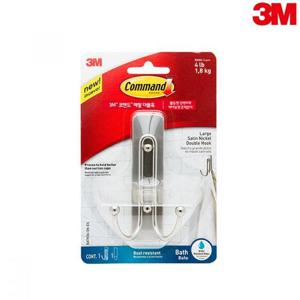 메탈 욕실걸이용품 3M 더블훅 코맨드 BATH36