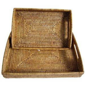 라탄 바구니 라탄 뉴 직사각 트레이