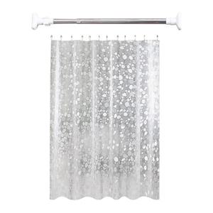 안티곰팡이 반투명 샤워 커튼 세트 (커튼, 고리, 커튼봉 )