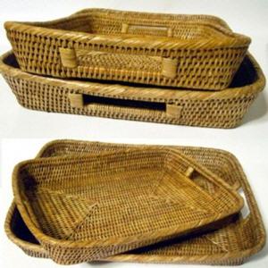 라탄 바구니 라탄 패밀리 트레이 소