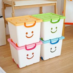 보노하우스 화이트 무빙 해피박스 2P 이동식 장난감 정리함