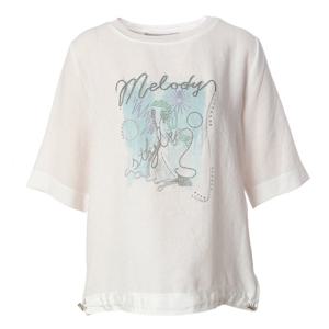 [안지크]자수프린팅티블라우스 AJ2BL5490