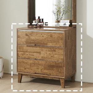 G4102 고무나무 원목 3단 서랍장 800