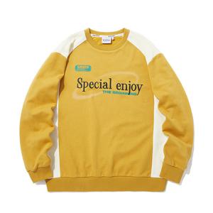 [인터크루]엠블럼 장식 블럭 맨투맨 머스타드 ITX3TM04PMD_CC