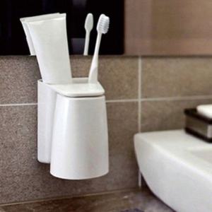 자석 양치컵 칫솔꽂이 화이트