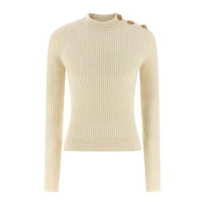 발망 메탈 버튼 리브 캐시미어 울 스웨터 FF0KD095KJ17 0KA