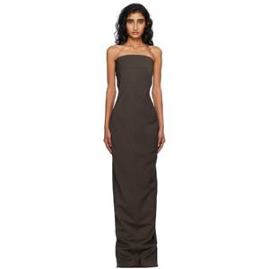 26 SS 릭오웬스 여성 그레이 콘코르디안 뷔스티에 맥시 드레스 252232F055017