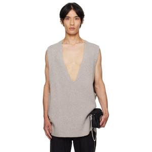 릭오웬스 브이넥 오프 화이트 콘코르디안 브이넥 스웨터 베스트 252232M206006