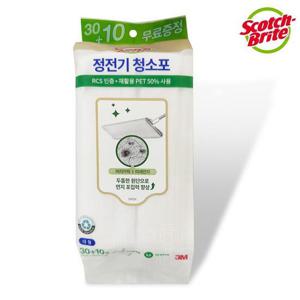 3M 정전기 청소포(대형 30+10) 막대걸레용 밀대걸레 정전기청소포 3M청소포 마른걸레 교체용청소포