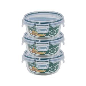 코멕스 오븐글라스 밀폐용기 원형 400ml x 3개