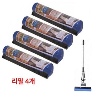 펄프 유리창청소기 스펀지리필4개 유리청소 유리창걸레 유리걸레
