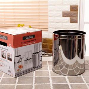 코스모스 스테인리스 오픈쓰레기통 오픈휴지통 (10L) 휴지통 쓰레기통 스텐휴지통 스텐쓰레기통