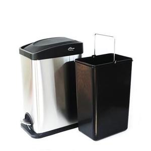 휴지통 동무 8리터 15리터쓰레기통 스텐사각페달휴지통 페달휴지통 스텐휴지통 쓰레기통 주방정리